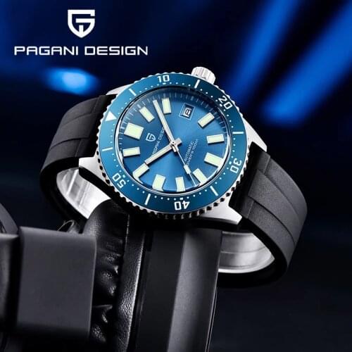 PAGANI Design Automatic Watch Luxury Brand 42MM Blue Ceramic Bezel Luminous Busines Mens Mechanical Wristwatch Waterproof Clock