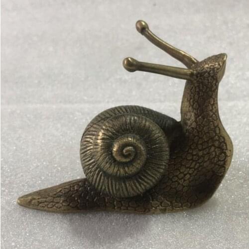 China pure brass solid snail small crafts statue