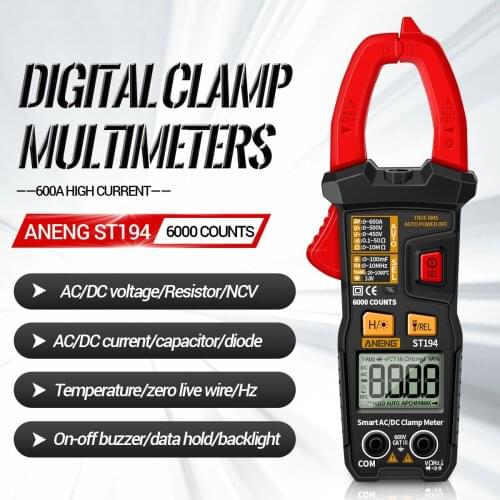 ANENG ST194 Digital Clamp Meter True RMS Current Tester NCV Universal Meter DC/AC Voltmeter AC/DC Amp Meter Clamp Multimeter