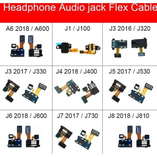 Earphone Jack Flex Cable For Samsung Galaxy J1 J3 J4 A6 Plus 2016 2017 2018 2019 J400 J350 J330 J320 J100 A600 A605 Replacement