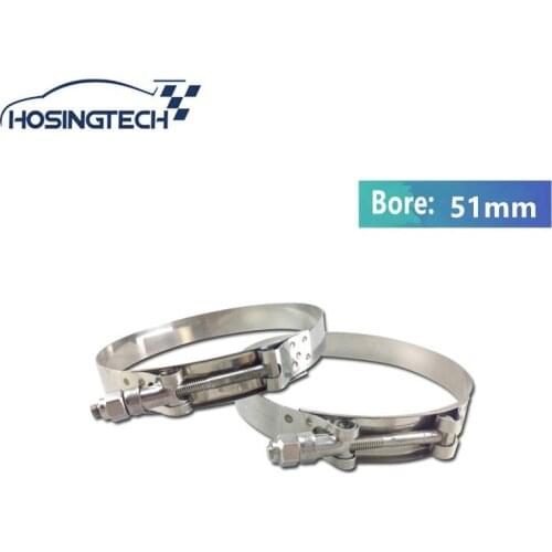HOSINGTECH- NEW High Quality 51mm Turbo Hose clamp Stainless Silicone T Bolt hose Clamp Kit 3pcs