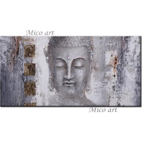 New Abstract Buddha Face Picture Art Handmade Oil Painting Wall Art Home Decor Canvas Artwork Unframed Paintings For Bedroom