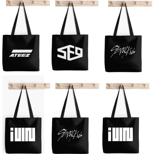 KPOP Ateez Twice Loona SF9 Everglow ITZY SHINee Mamamoo Stray Kids SHINee NCT Canvas Bag Messenger Bag Shopping Bag