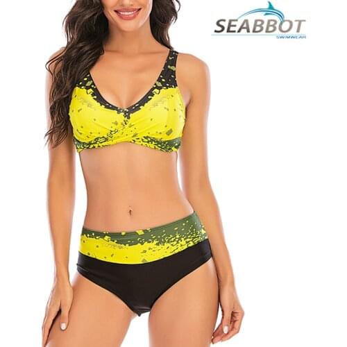 2020 Sexy Women Geometry Print Bikinis Set Push Up Padded Bra Thongs Swimwear Boho style Swimsuit Bathing Suit beach wear