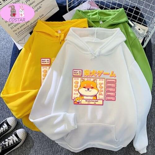 COSTAR Hot Sale Cute Shiba Inu Kawai Printed Fashion Hoodies Pullover Harajuku Hooded Sweatershirt Unisex Couple Outfit