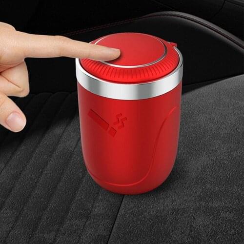 Cretive Push Type Multi Function Car ashtray with Simple Without Light and Portable Liner Led For Car Smokeless Ashtray Iro G2E0