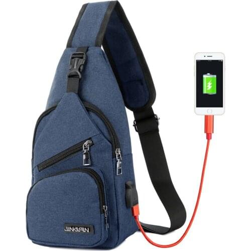 Mens Shoulder Bags USB Charging Crossbody Bags male Chest bag Casual High Quality Messengers Bag Bolsos Mujer 2020