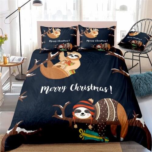3D sloth print duvet cover set cartoon comforter bedding set with pillowcase double bedclthes bedroom decoration bed linen