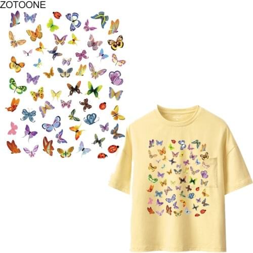 ZOTOONE Animal Patches Colorful Butterfly Stickers for Kids Iron on Transfers for Clothes T-shirt DIY Heat Transfer Appliques G
