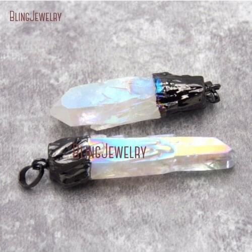 Raw Rough Point Pendant Healing Crystal Point Stick Pendant Angel Aura Crystals Quartz Pendant PM26926