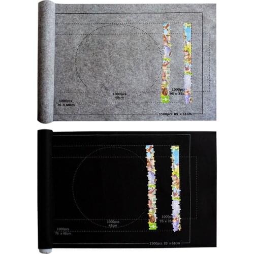 Jigsaw Puzzle Felt Mat Roll Play Blanket for Up to 1500 Pieces Puzzles Travel