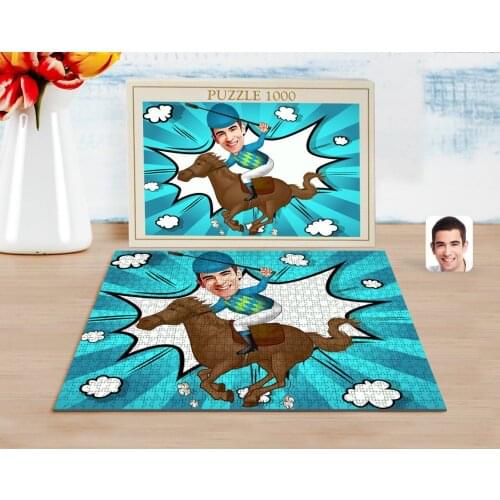 Personalized Men 'S Jockey Caricature of 1000 Piece Professional Puzzle-1