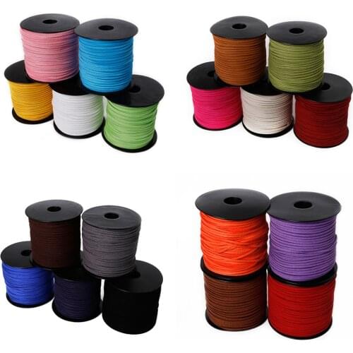 100 yard/roll 2.8mm Braided Cord Korean Velvet Leather Handmade Beading Bracelet Jewelry String DIY Jewelry Material