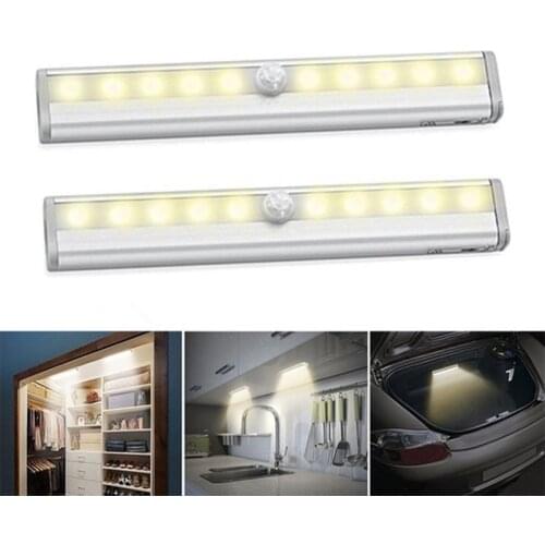 Portable LED Sensor Cabinet Lights Wireless LED Motion Sensor Light 6/10 LEDs Cold/Warm White for Bedroom Kitchen Closet