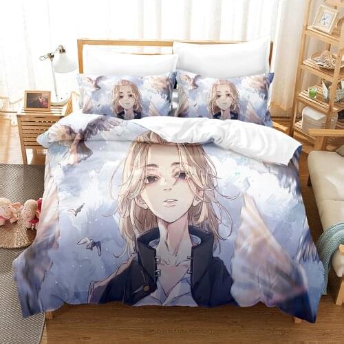 Tokyo Revenger Anime Bedding Set 3d Duvet Cover Sets Comforter Bed Linen Twin Queen King Single Size Fashion Luxury Cartoon Gift