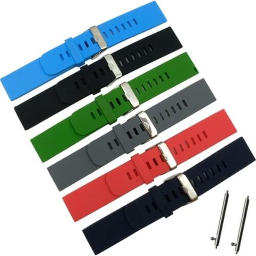 Quick Install Watch Strap 18mm/20mm/22mm for Motorola Moto 360 2 Gen 46mm Samsung Gear2 R380-R382 Silicone Rubber Band Bracelet