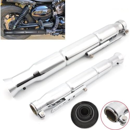 Retro Motorcycle Exhaust Muffler Pipe Chrome Vintage Universal For Harley Cruiser Bobber Chopper Cafe Racer Racing Bike