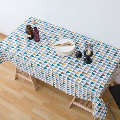 Nordic INS Wind Triangle Geometric Pattern Tablecloth Home Hotel Imitation Cotton And Linen Rectangular Table Decoration Cloth