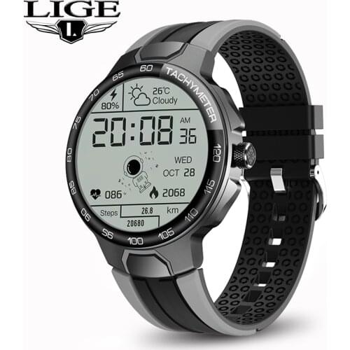 LIGE Full Touch Screen Smart Watch IP68 Waterproof Outdoor Men Sports Watch Heart Rate Monitor Fitness Tracking Smartwatch Women