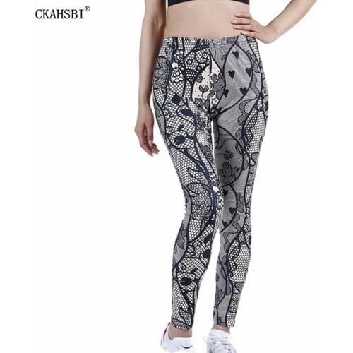 CKAHSBI Sporting Yoga Pants Workout High Waist Running Elastic Exercise Circle Grid Love Digital Printing Tights High Waist