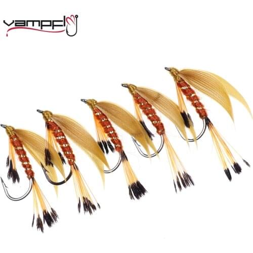 Vampfly 8PCS Trout Fishing Fly Lure Wet Flies#12 Gray Wing Wet Flies Nymph Fly Tying Hook Artificial Fishing Baits