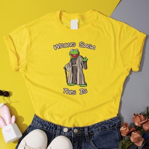 Wrong Saga This Is Frog Printed Womens T Shirt Funny Frog Women T-Shirts 90S Aesthetic Trend Clothes Cotton Casual Tee Shirt