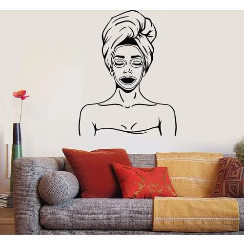 Woman Spa Massage Vinyl Wall Decal Beauty Salon Health Relax Wall Stickers For Bathroom Nordic Home Decoration Art Murals W584