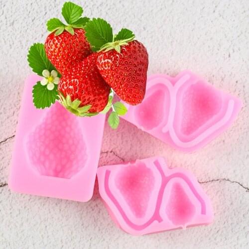 1/2Pcs Strawberry Silicone Cake Fondant Mold DIY Sugarcraft Baking Pastry Tools Kitchen Accessories