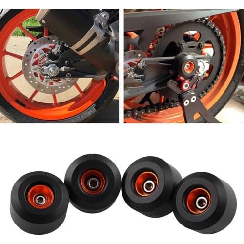 1 Set Wheels Frame Protector Premium Anti-collision Aluminum Alloy Professional Motorcycle Frame Slider for KTM-DUKE 390 13-15