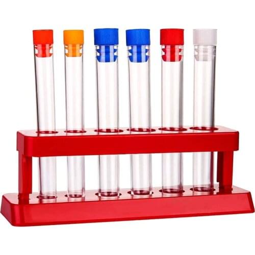 1 Set Plastic Test Tubes With Storage Rack Scientific Experiment Accessories (Test Tube Rack +16*150 Plug (Plug Color Is Random)