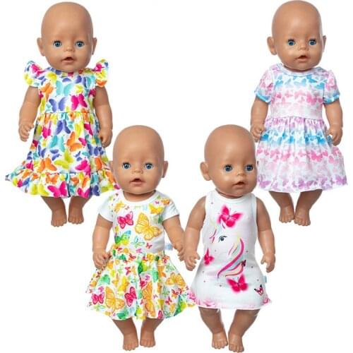 2020 New Fashion Flower Dress Fit For 43cm Born baby Doll clothes reborn Doll Accessories