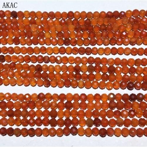 3strands Approx3mm natural red carnelian faceted loose beads for Jewelry diy making design wholesale