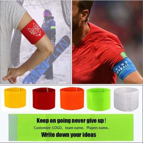 5pcs DIY Outdoor Team Sports Groups Soccer Armbands width 8.5cm Adjustable Player Bands Captain Armbands Custom Fitness Logo