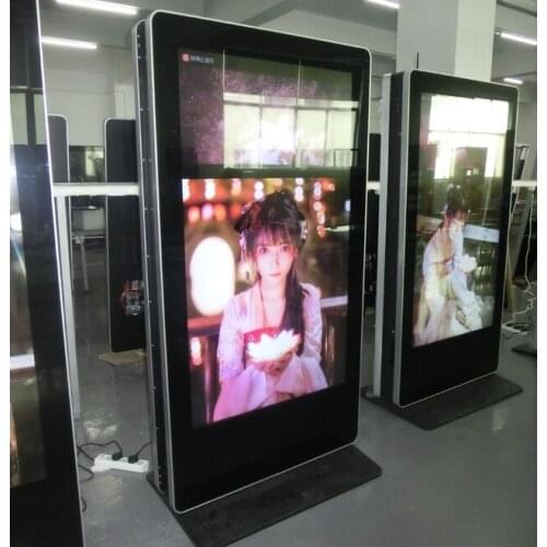 65 55 inch Double-edged advertising digital signage for supermarket with OS built in