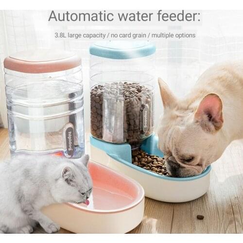 Dogs Automatic Pet Feeder Cat Drinker Dog Bowl Cat Bowl Water Feeding Bowl Cat Bowl Combination Food Storage Bucket