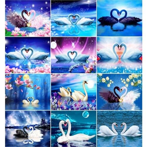 AZQSD DIY Painting By Number Canvas Kits Animal Handpainted Gift 40x50cm Coloring By Numbers Swan Home Living Room Art Craft