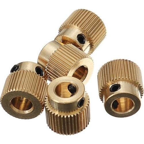 Creality 3D 5PCS 40 teeth 5mm Brass Extrusion Wheel Gear M3 Screw For Ender-3 Ender-5 CR-10 Series 3D Printer parts