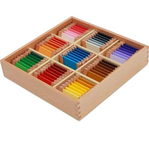 63 Color Tablets Kids Toy Learn and Recognize Colors Wooden Montessori Sensorial Materials Gift for 2~4 Years Old Preschool