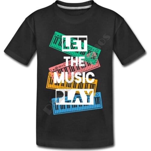 Let The Music Play Kids T-Shirt 3D All Over Printed Kids t shirts Boy For Girl Funny Animal Summer Short Sleeve