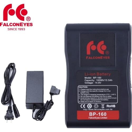 Falcon Eyes BP-160L 10500mAh 14.8V V Mount Battery with Adapter Charger for RX-12TD RX-18TD RX-24TDX