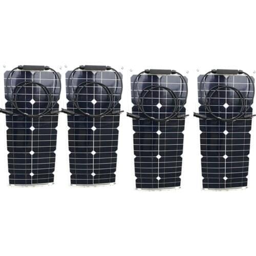 Flexible Panel Solar 12v 25w 4Pcs Solar Panels 100w Solar Battery Charger Marine Yacht Boat Caravan Car Camping Motorhomes RV