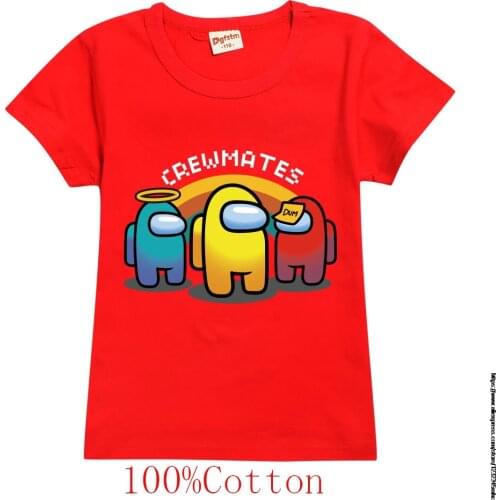 Among Us Cotton Baby T-shirt Cartoon Style Funny Kawaii Hip Hop Kids Boys Clothes Casual Short Shirt Girls Tops