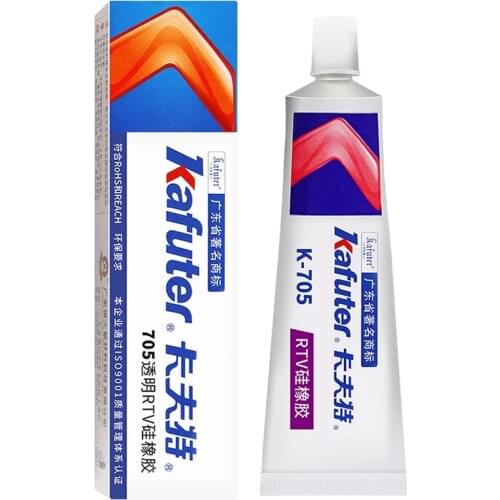 Kafuter high quality Genuine k-705 RTV Silicone Rubber Electronic Glue Sealant Transparent Organosilicon 45g