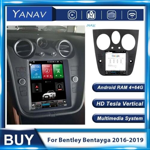 Android Multimedia Player Car Radio For Bentley Bentayga 2016-2019 Auto Stereo GPS Navigation HD Screen Tap Recorder Head Unit
