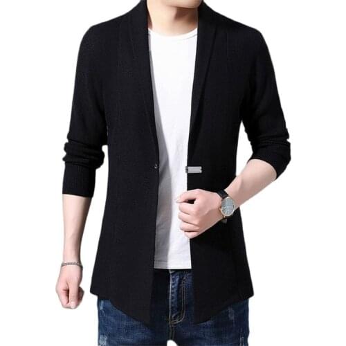 Cardigan Mens Winter Sweater Autumn Mens New Casual Sweater Cardigan Sweater+Solid Color Four Colors M-3XL Youth Fashion Trend