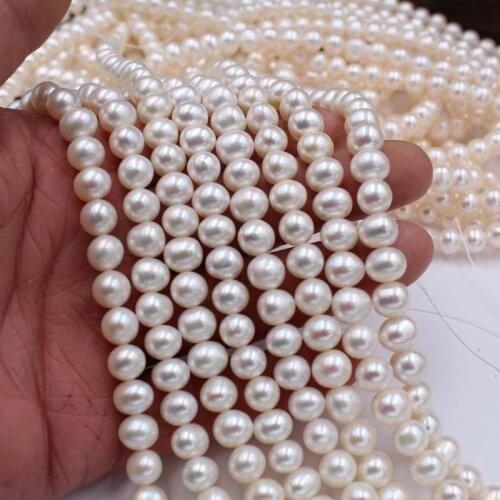 Wholesale Pearls Jewelry 8mm 3A Round Pearl Strand White Color Zhuji Cultured Freshwater Pearl Loose Beads for Pearl Necklace