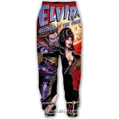 Xinchenyuan New Men/Women Elvira character 3D Printed Casual Pants Fashion Streetwear Men Loose Sporting Long Trousers F54