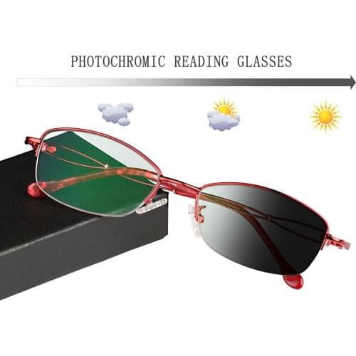 Half Frame Chameleon Reading Glasses Women Men Antifatigue Computer Optical Glasses Retro Presbyopia Eyewear Feamale Elder