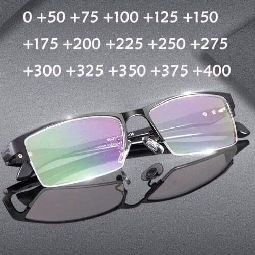 Anti Blue Light Reading Glasses Men Computer Optical UV Protection Presbyopic Glasses Metal High-definition Vision +1.75 2.25
