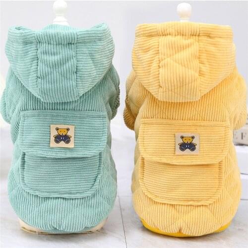 Dog Clothing Pet Dog Clothes Coats For Small Dogs 100% Cotton Winter Ukraine Snowsuit Hooded Thicken Jacket Corduroy Russia XXL